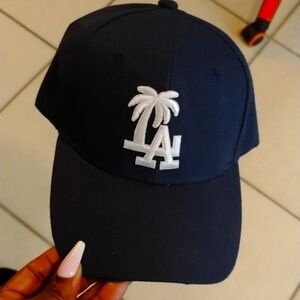 Baseball Cap with White Palm Tree Logo